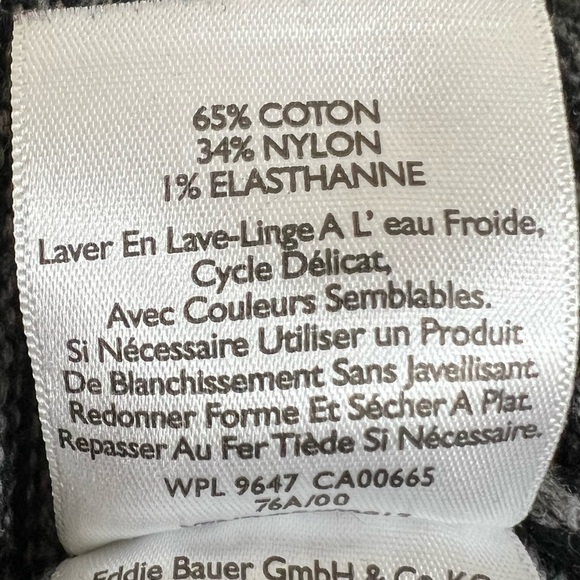 Eddie Bauer Black & Gray Striped Full Zip Mock Neck Knit Sweater - Size Medium - Picture 13 of 15